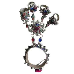 Conjuntos de Joyería Nupcial India al por Mayor para Mujer, Hermosos y Hechos a Mano, Chapados en Oro, con Pendientes Antiguos y Collar de Gargantilla - Product Image 1