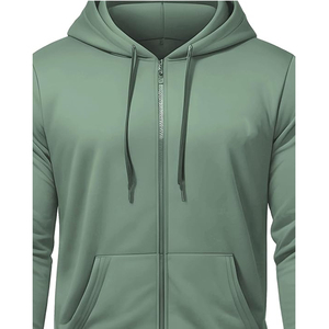 Sweat à capuche zippé style streetwear pour homme, veste décontractée à capuche en tissu doux avec fermeture éclair intégrale et coupe décontractée élégante pour le quotidien - Product Image 1