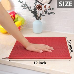 Set di 8 Strofinacci da Cucina in Cotone 100% Rosso Mattone, Tessuto a Nido d'Ape, Ultra Morbidi e ad Asciugatura Rapida, 30x30 cm - Product Image 5
