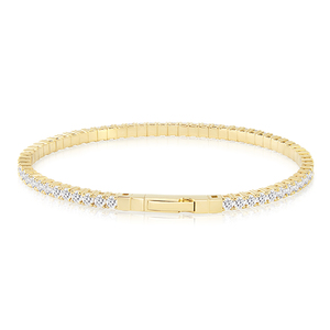 2.3 CT Lab Grown Diamond Flexible <b>Bangle</b> IGI Certified Secure Lock <b>Bangle</b> <b>Bracelet</b> 10KT White Gold Luxury Wedding Engagement - Product Image 2