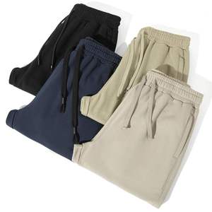 Wholesale Custom Logo Street Style Cotton <b>Men</b> <b>Trousers</b> 380g Loose Fit <b>Cuffed</b> Jogger Pants for <b>Men</b> - Product Image 4