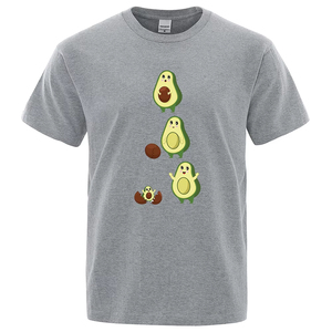 T-shirt Homme Nouvelle Qualité Dessin Animé Mignon Avocat Amusant Vêtements Homme Hip Hop T-shirts Amples Respirants Hauts de Rue Motif Coton - Product Image 5
