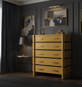 <b>5</b>-drawer Modern Eco-Friendly Chest Mango Bed <b>Frame</b> Bedroom OEM ODM Premium Export Factory Direct Handcrafted Wholesale Indoor - Product Image 3