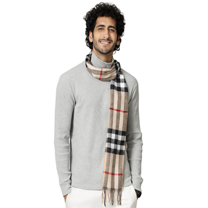 <b>Men's</b> Classic Checkered <b>Wool</b> <b>Scarf</b> Long Thermal Winter <b>Scarf</b> For Adults Insulation Warmth Apparel - Product Image 3