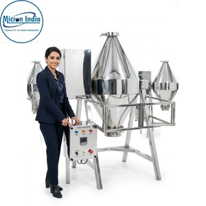 Mélangeur à double cône robuste Micron India, conception en acier inoxydable, pour boissons gazeuses et poudres sèches, 440V - Product Image 2