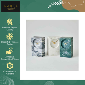 Leading Supplier Selling High Quality Elegant Design Luxury Handmade Custom Marble Electronic Modern Silent <b>Clock</b> from India - Product Image 2