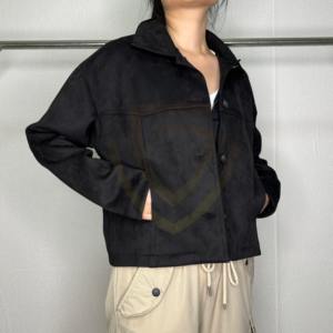 Veste en daim pour femme, modèle populaire, boutonnée, design haut de gamme, pour l'hiver et l'automne - Product Image 3