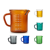Gelas Ukur Kaca Borosilikat Oranye 70ml / 2.37oz Mini Pitcher Espresso Shot Creamer Syrup Small Server Kitchen Bar