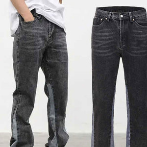 Jean Droit en Denim Tricoté de Haute Qualité, Style Streetwear, Taille Moyenne, Effet Délavé Vintage, Grande Taille, pour Homme, Hiver, Automne, Été - Product Image 3
