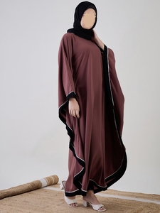 Best Selling Beautiful Dubai Women Abaya Traditional Islamic Muslim Clothing & <b>Accessories</b> <b>Floor</b> Length Long Sleeves Front Open - Product Image 4