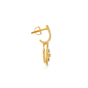 Pendientes de diamantes con diseño de círculo de sol y luna - Product Image 2