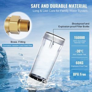 Elevata portata 40 Micron filtro di rotazione per tutta la casa sedimento filtro acqua per acqua di pozzo 1 \ "MNPT + 3/4 \" FNPT 8 T/H" - Product Image 5