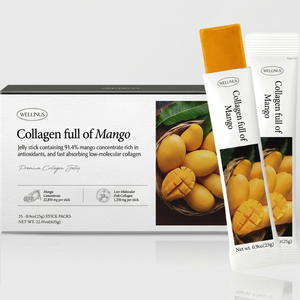 WELLINUS Bâtonnets de gelée de collagène coréen saveur mangue jaune, beauté interne, beauté de la peau, faible teneur en matières grasses, peptides marins de poisson à faible poids moléculaire - Product Image 6