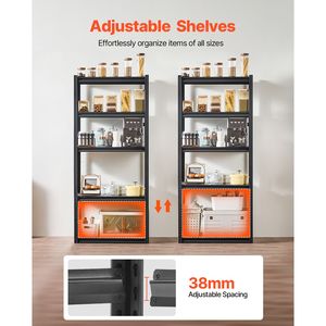 Estanterías Metálicas Ajustables de 5 Niveles con Capacidad para 907 kg, 40.6 cm de Profundidad x 81.3 cm de Ancho x 182.9 cm de Altura, Unidades de Almacenamiento para Garaje, Organización y Utilidad - Product Image 2