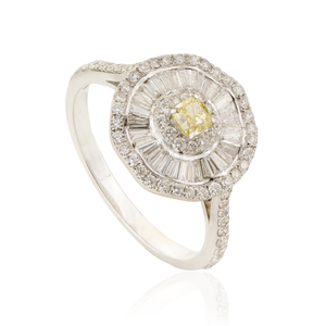 Anillo de Compromiso con Diamantes Naturales Brillantes, Diseño Exquisito, Hecho a Mano, Oro Blanco de 18K, Joyería Nueva - Product Image 3