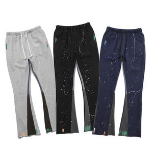 2023 hommes personnalisé de haute qualité décontracté évasé survêtement pantalon de survêtement en détresse Patchwork ceinture élastique empilé Flare Streetwear - Product Image 6