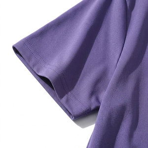 High Quality Women's Purple Quick Dry T-Shirt Short Sleeve Crew Neck Solid Color Casual Tee - Product Image 5