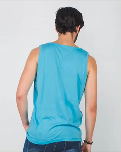 เสื้อกล้ามผู้ชายไซส์ใหญ่ สีน้ำเงิน พิมพ์ลายโลโก้แบบซับลิเมชั่น คอกลม สไตล์ลำลอง ผ้าถักโพลีเอสเตอร์ - Product Image 2