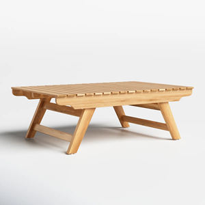 Table basse en teck moderne haut de gamme pour l'extérieur, villa, cour, balcon, jardin, table basse ronde - Nicola - Product Image 3