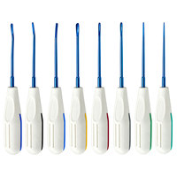 Ensemble d'instruments luxateurs dentaires manuels en acier inoxydable de haute qualité, 8 pièces, revêtement plasma bleu, réutilisables pour racines