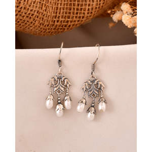 Pendientes de Plata de Moda Kanika, Marca Meera Jaipur, Origen India, Modelo MTER547 - Product Image 3