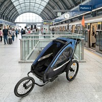 Remorque de vélo pliable en aluminium pour enfants KS-200 3 en 1, poussette, chariot de jogging, design léger, résistant à l'eau pour les aventures en plein air