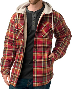 Chaqueta de Franela Personalizada al por Mayor para Hombre, de Invierno, de Alta Calidad, con Capucha, a Cuadros, de Algodón Cepillado, Resistente al Viento, Ecológica, Estilo Urbano - Product Image 3