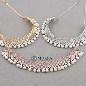 Moira Designer Choker and Earring <b>Set</b>-Gold Plated Zinc Alloy with Zircon <b>Emerald</b> Fashionable Ethnic Festival Wedding <b>Jewelry</b> - Product Image 5