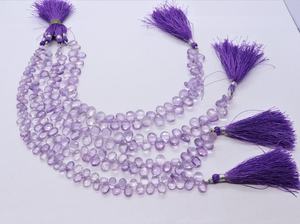 Perles d'améthyste naturelle violette facettées en forme de poire, 5x7 mm, 9 pouces, pour bijoux - Product Image 6
