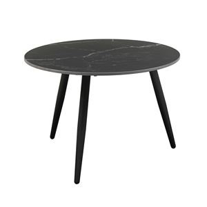 Modern Style 3-Piece Nesting Cocktail <b>Table</b> Set Black Metal <b>Legs</b> with Sintered Stone Top Occasional <b>Coffee</b> <b>Tables</b> - Product Image 6