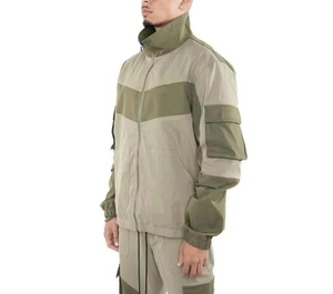 Windbreaker Hooded Plus Size Solid Nylon <b>Tracksuit</b> Men OEM Custom Logo Waterproof Jacket Pants Sportswear Streetwear Casual - Product Image 2