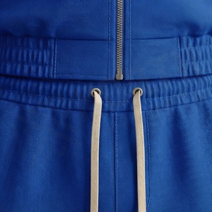 Survêtement pour homme à imprimé géométrique bleu, fermeture éclair intégrale, style sportif, avec poches latérales, coupe classique, pour l'automne - Product Image 5