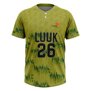 Camiseta de Béisbol Personalizada con Nombre, Número y Logotipo, 100% Poliéster, Anti-UV, Manga Corta, Transpirable, de Secado Rápido, para Softbol - Product Image 1