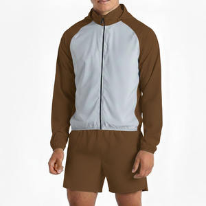 Ensemble veste coupe-vent courte pour homme en polyester/nylon respirant, léger, imperméable, à capuche, résistant à la pluie, streetwear, randonnée - Product Image 6