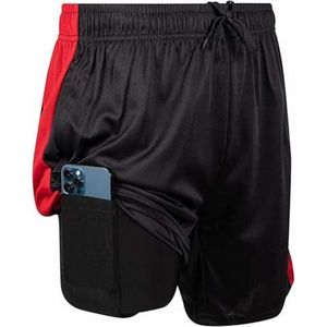 Affordable <b>Men</b>’s Double Layer Running <b>Shorts</b> Fitness Workout <b>Shorts</b> with Inner <b>Compression</b> - Product Image 1