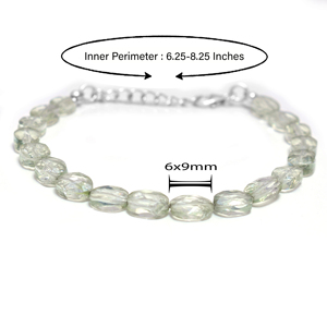 Natural Green Amethyst <b>Classic</b> Strand Bracelet 925 Sterling Silver Smooth Gemstone Handmade Wholesale Jewelry Fashion for Women - Product Image 2