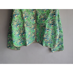 Veste matelassée en coton patchwork floral pour femme, col en V, cardigan rembourré, respirant, vêtement d'extérieur décontracté, cadeau pour elle - Product Image 3
