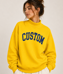 Sudadera de Cuello Alto con Logotipo Personalizado para Mujer, Corte Holgado, Material 100% Algodón, Suave y Cómoda, Hombros Caídos - Product Image 4