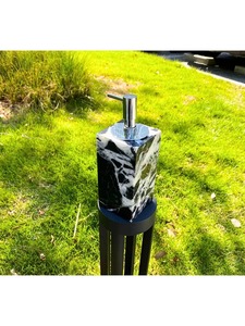Luxury Black And White Marble Lotion <b>Dispenser</b> <b>Pump</b> <b>Bottle</b> Suitable For Home Bathroom Wash Basin Vanity Decor And Gifting - Product Image 5