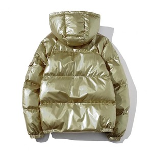 Winter Parkas <b>Men</b> Cotton Coat Hooded <b>Long</b> Sleeve High Gloss Surface Quilted <b>Jacket</b> with Pockets Loose Fit Thickened Warm Short - Product Image 6