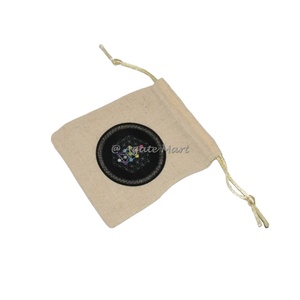 Sac à cordon en coton avec logo personnalisé imprimé de phases de la lune pour l'emballage de cadeaux faits à la main avec cristaux de guérison - Product Image 6