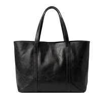 Tas Tote Kulit Lipat Bergaya dengan Ritsleting, Kapasitas 1-1.9L, Bisa Dibawa di Bahu, Unisex untuk Penggunaan Sehari-hari, Logo Timbul, Pegangan Ganda