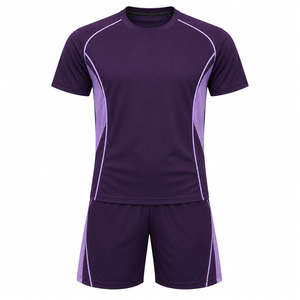Midweight 100% Cotton Printed Mesh Fabric Contrast 2-Piece Men's Slim Fit Solid Breathable T-Shirt Short <b>Set</b> Quick Dry <b>twin</b> <b>sets</b> - Product Image 4