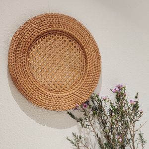 Rattan <b>Placemat</b> Handmade <b>Round</b> Woven Table Mat Eco Friendly Dining Table Decor Natural Charger Plate Wholesale - Product Image 2