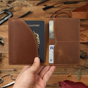 Handmade Genuine Leather <b>Passport</b> Wallets <b>Men</b> Travel Document <b>Holder</b> Protection Multiple Cards Custom Branding Wholesale rate - Product Image 1