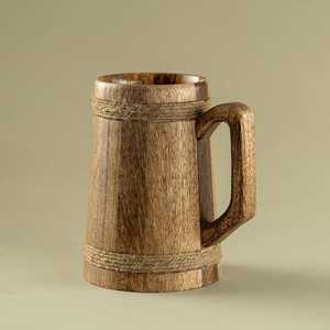 Large Wooden Handmade Luxury Eco-Friendly Beer Tea & Coffee <b>Mug</b> with Handle Microwave Safe - Product Image 2