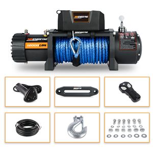 เครื่องกว้านไฟฟ้า12V พร้อมเชือกสังเคราะห์12000LBS สำหรับรถจี๊ปลากจูงและรถออฟโรดเครื่องกว้านรถบรรทุก4WD - Product Image 2
