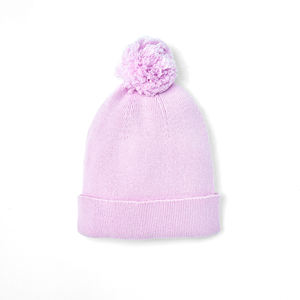 Bonnet bébé style mignon multicolore en tricot 100% coton, chaud et respirant pour l'hiver, unisexe, avec pompon, couleur unie - Product Image 4