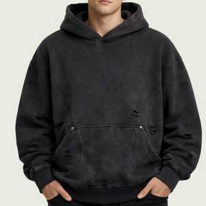 Sudadera con Capucha Personalizada con Bordado, Sudadera Extra Grande de Felpa de Algodón, Sudadera Urbana de Gran Peso - Product Image 1
