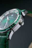 Jam Tangan Kulit Pria Mekanis Otomatis Olahraga 5BAR Tahan Air Alexander Ferros Gesper Baja Tahan Karat Safir 9081S-06 40Mm
